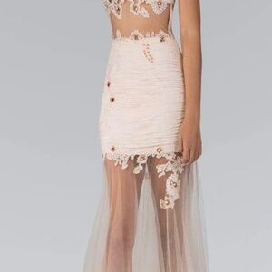 Elizabeth K - GL2012 Laced Sweetheart Tulle Trumpet Dress